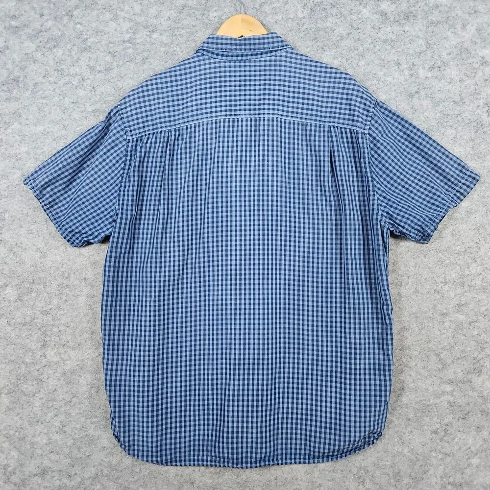 Tommy Bahama Jeans Island Crafted Men's Shirt Size XL Button Up Blue Checks SNAG